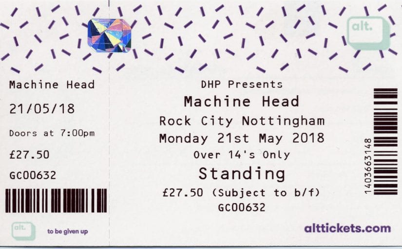 MACHINE HEAD Rock city, Nottingham, 21-5-18